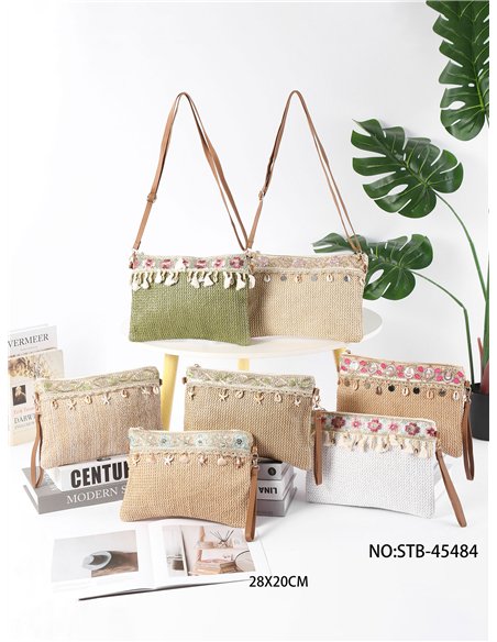 Bolso bandolera boho con detalles marinos