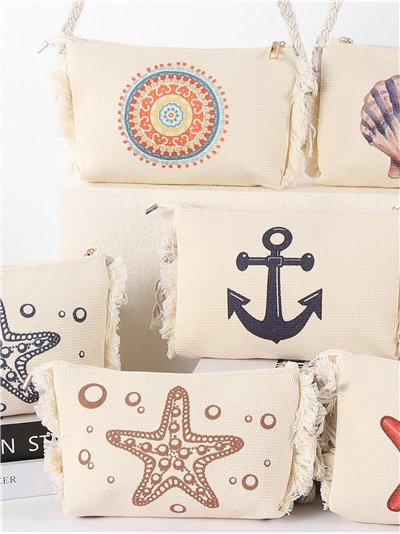 Bolso bandolera marino con flecos