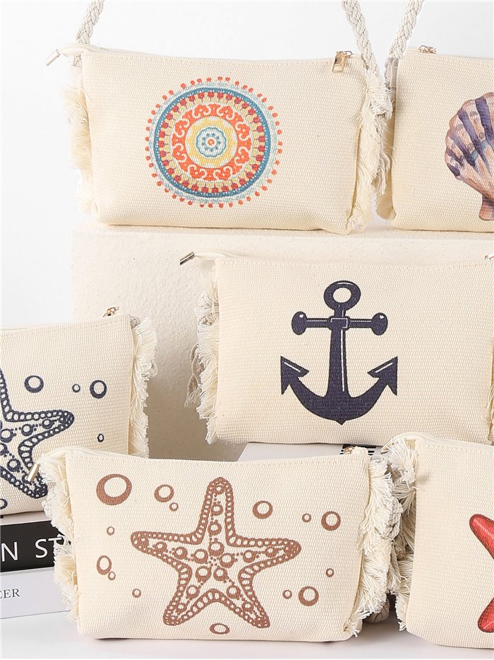 Bolso bandolera marino con flecos