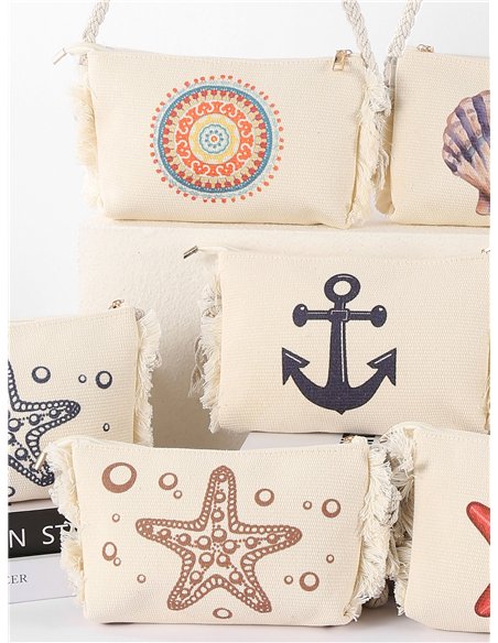 Bolso bandolera marino con flecos