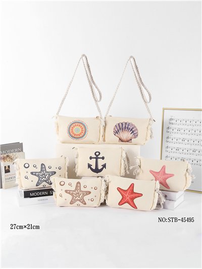 Bolso bandolera marino con flecos 2