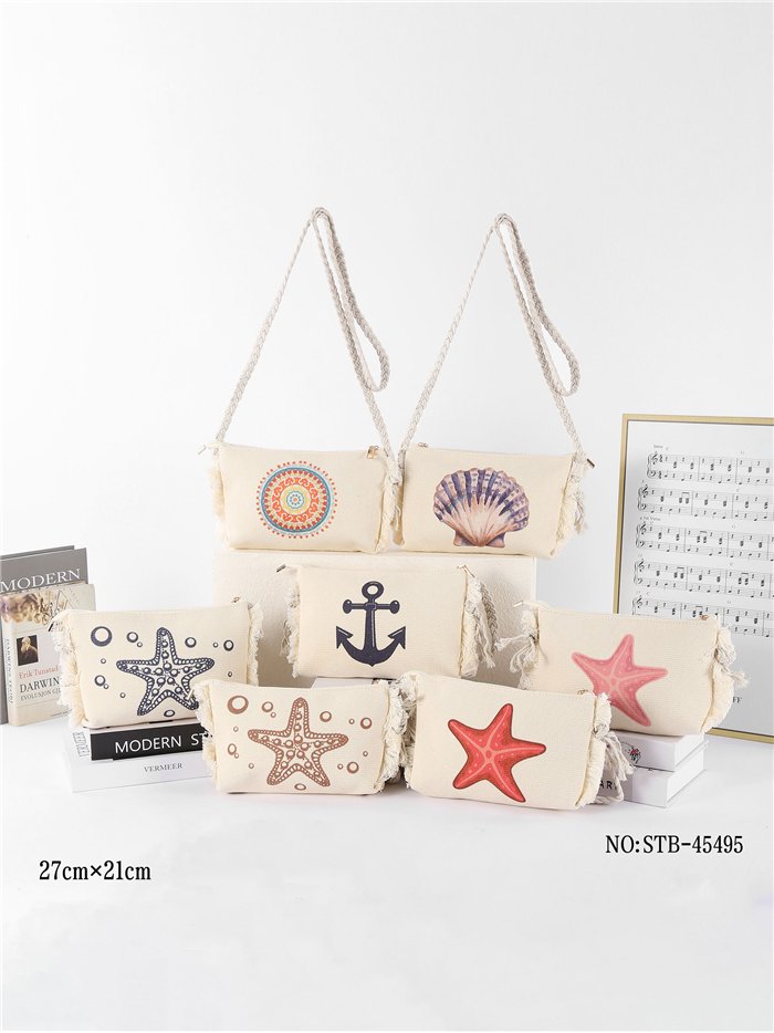 Bolso bandolera marino con flecos