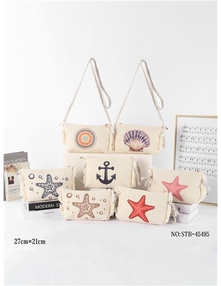 Bolso bandolera marino con flecos