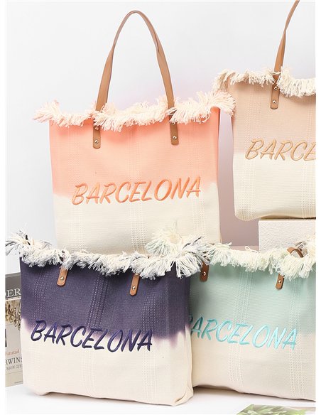 Sac cabas dégradé Barcelone à franges