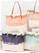 Sac cabas dégradé Barcelone à franges