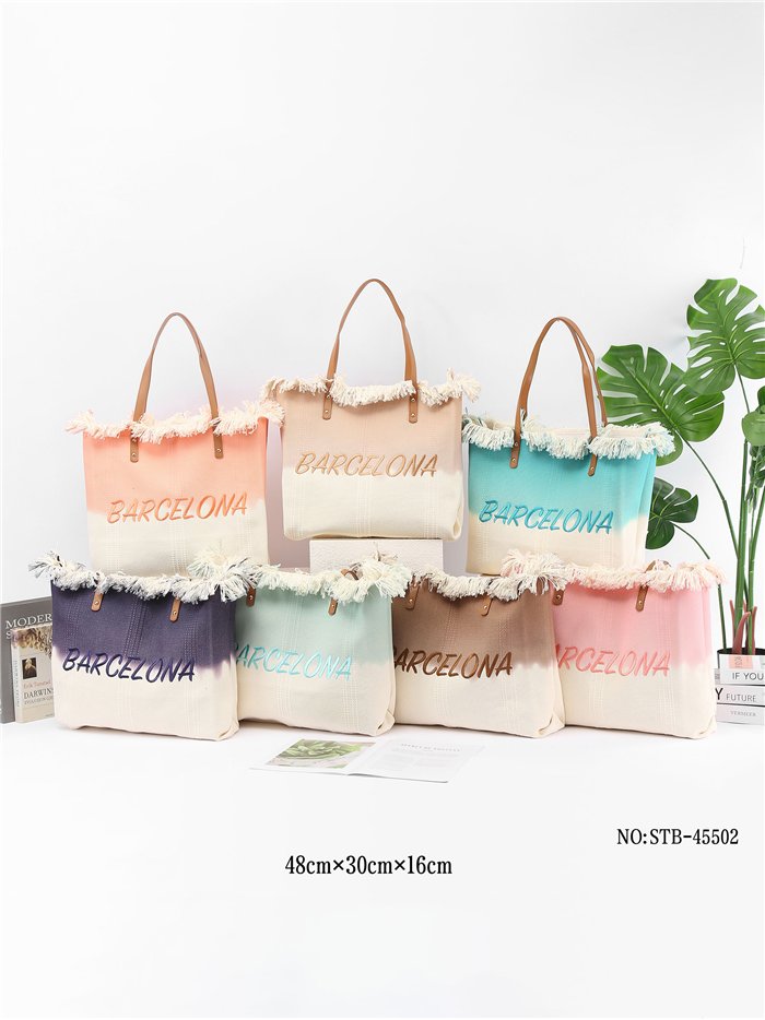 Sac cabas dégradé Barcelone à franges