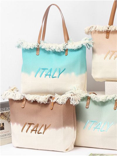 Sacola italiana degradê com franjas