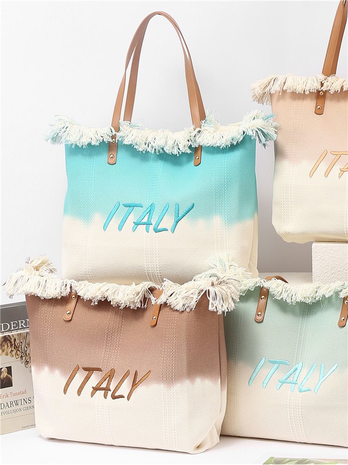 Sacola italiana degradê com franjas