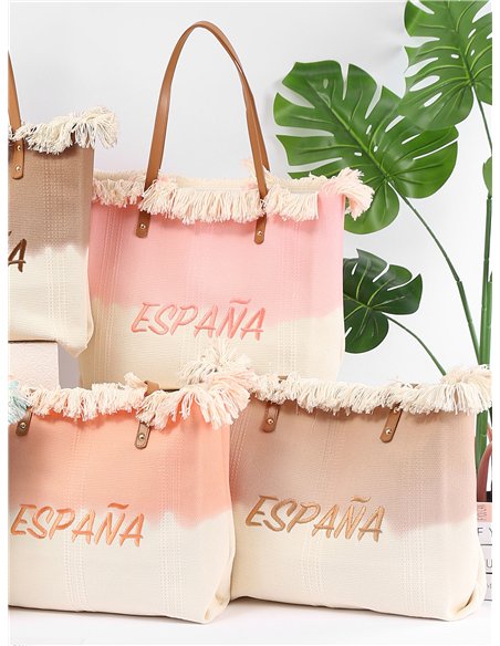 Sacola de compras degradê da Espanha com franjas.