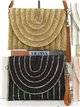 Bolso bandolera rafia boho con solapa semicircular