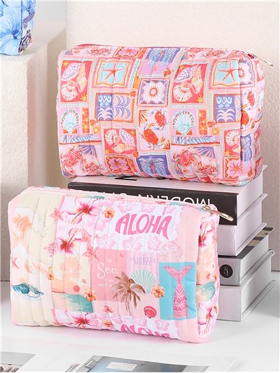 Aloha quilted beauty pouch