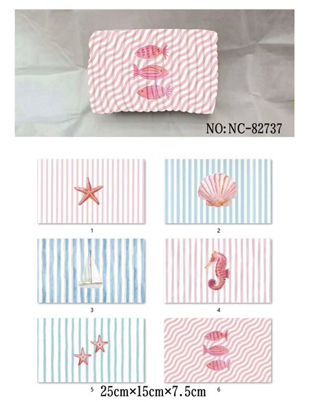 Neceser acolchado estampado marino pastel