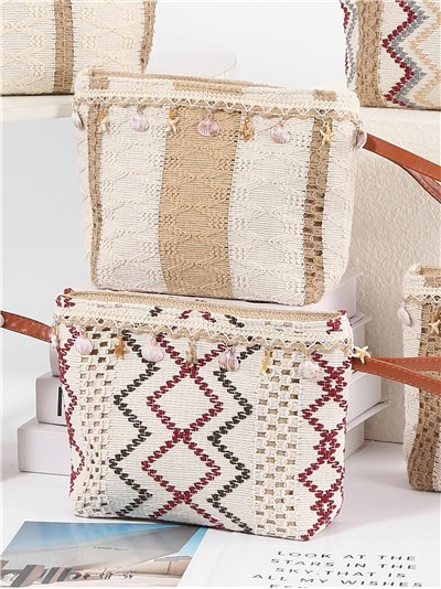 Neceser boho con borla y conchas