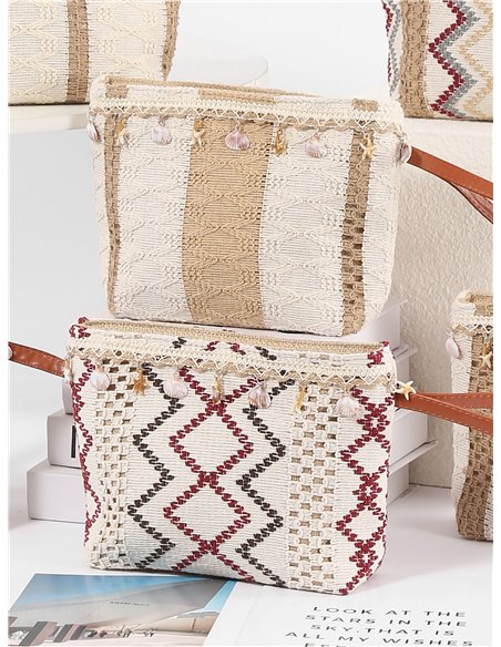 Neceser boho con borla y conchas