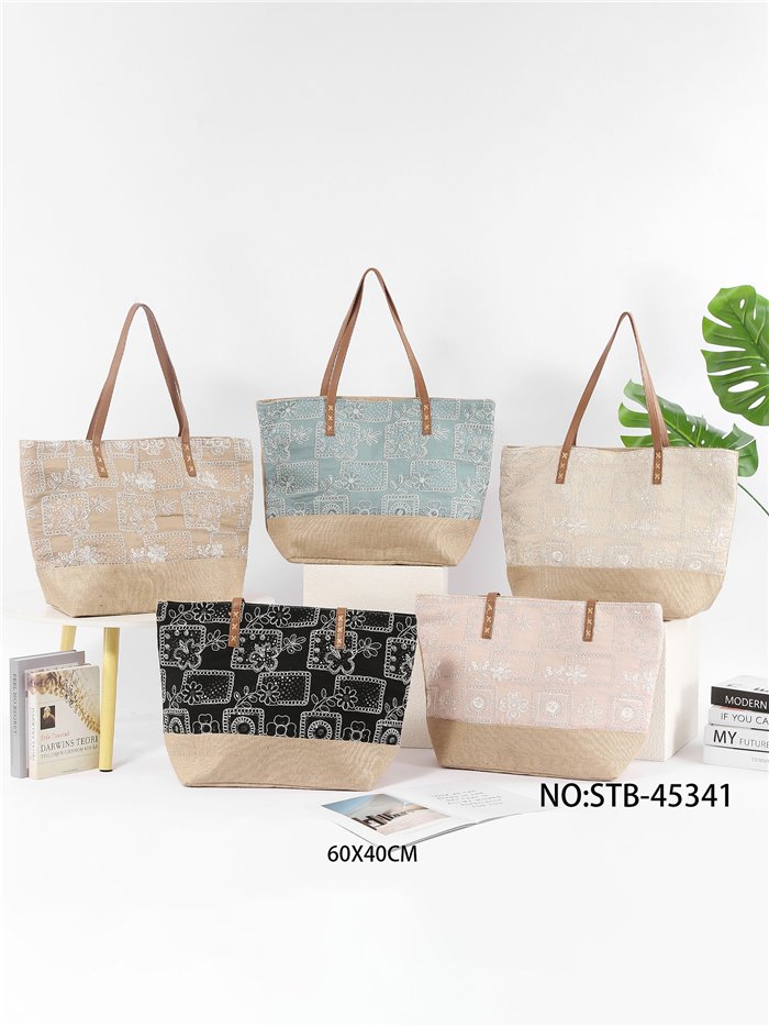 Bolso tote bordado boho chic