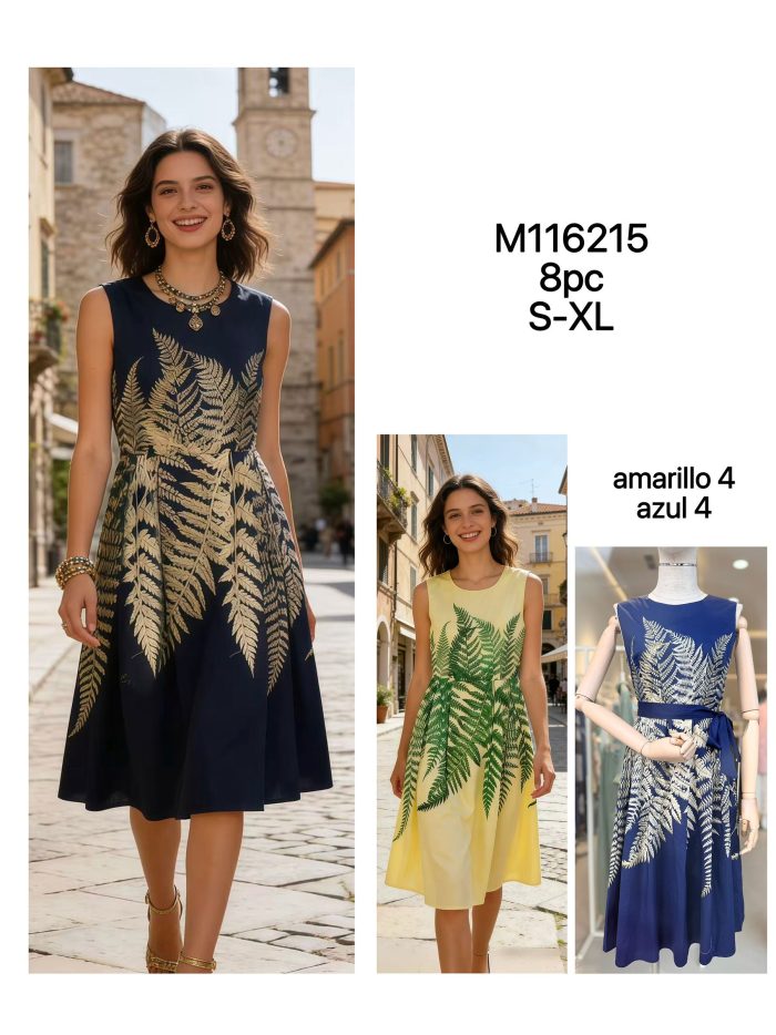 Abito ricamato con foglie | LS-M116215 | B2B