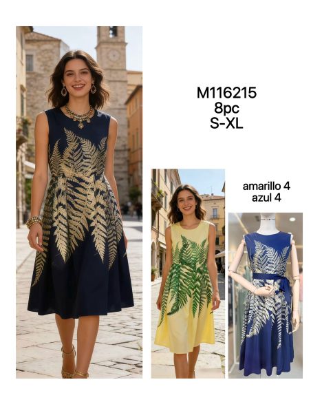 Abito ricamato con foglie | LS-M116215 | B2B