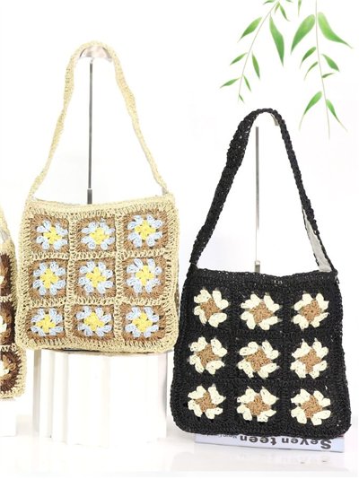 Bolso de hombro crochet granny square