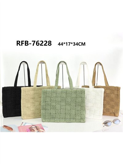Bolso shopper grande de rafia 2