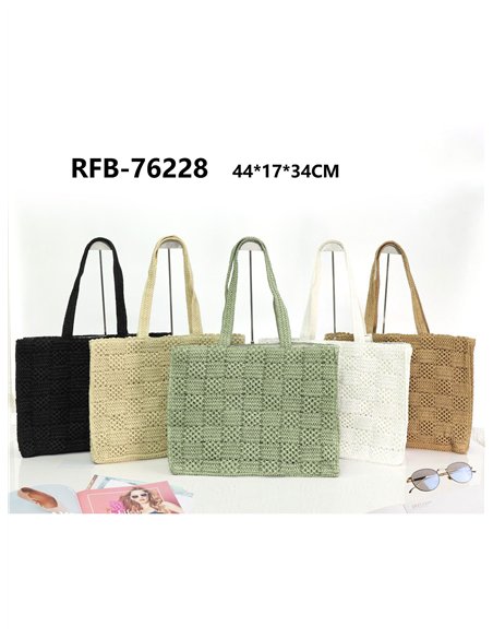 Bolso shopper grande de rafia
