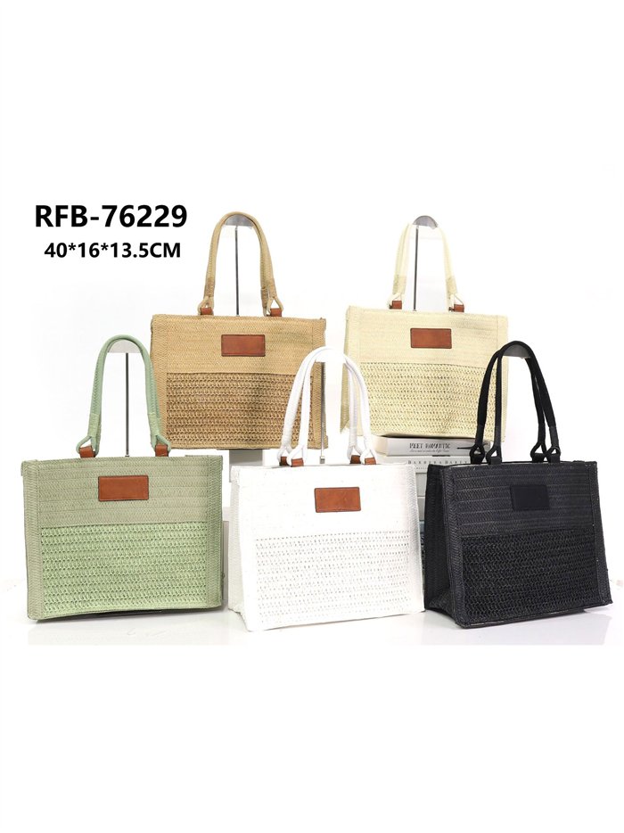 Strukturierte Einkaufstasche aus Bast