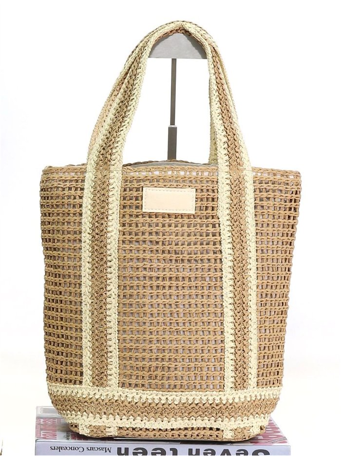 Zweifarbige, durchbrochene Tragetasche