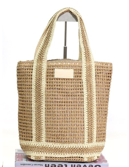 Zweifarbige, durchbrochene Tragetasche