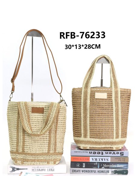 Zweifarbige, durchbrochene Tragetasche