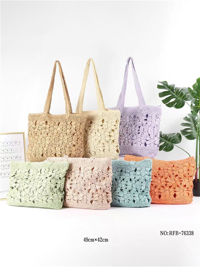 sac fourre-tout fleuri au crochet