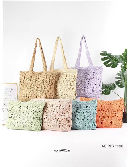 sac fourre-tout fleuri au crochet