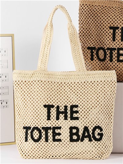 Bolso shopper texto de crochet