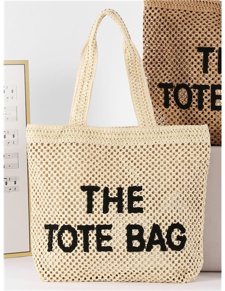 Bolso shopper texto de crochet