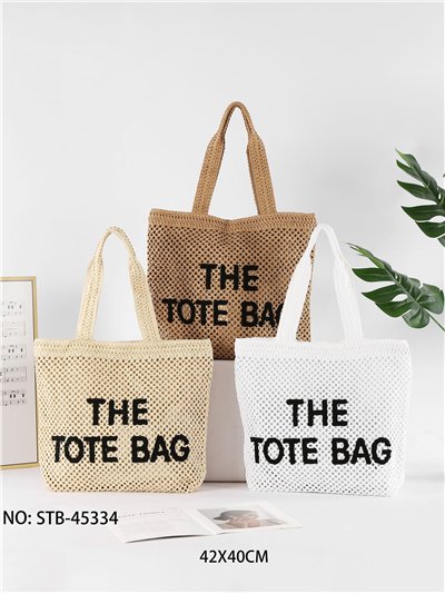 Bolso shopper texto de crochet 2