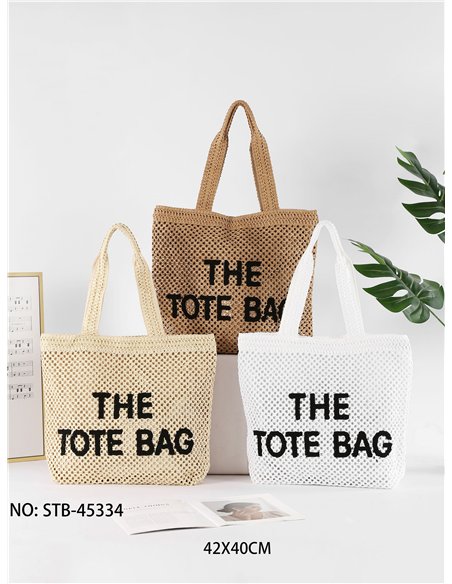 Bolso shopper texto de crochet