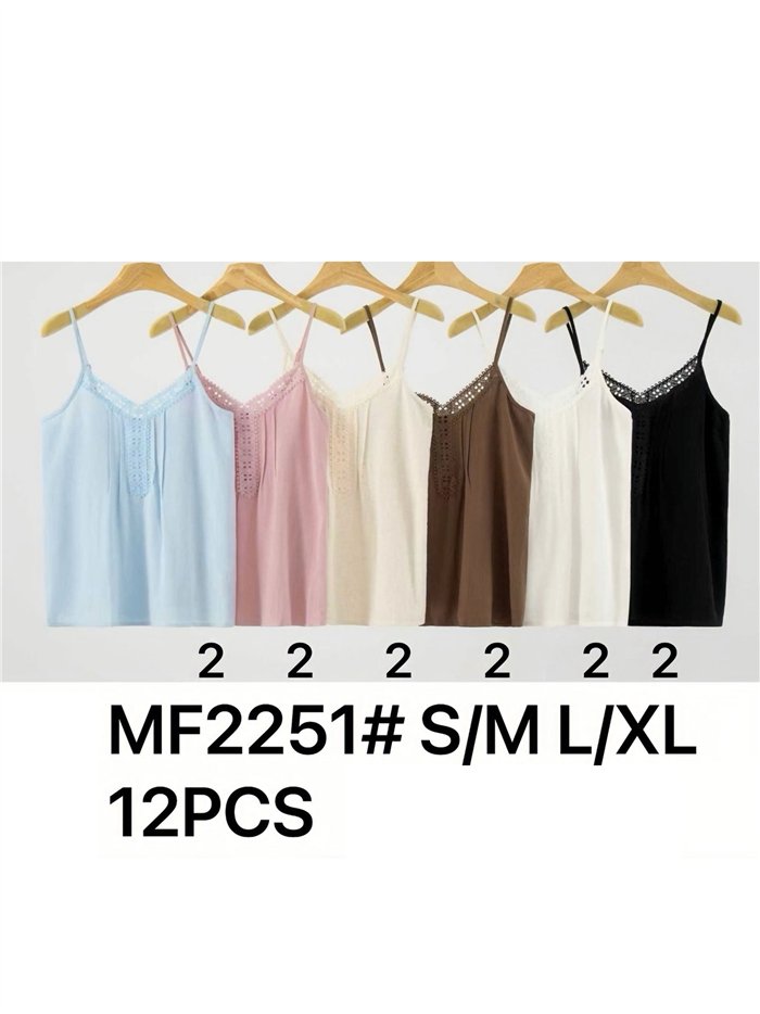 Camisole-Top aus Spitze in Leinenoptik