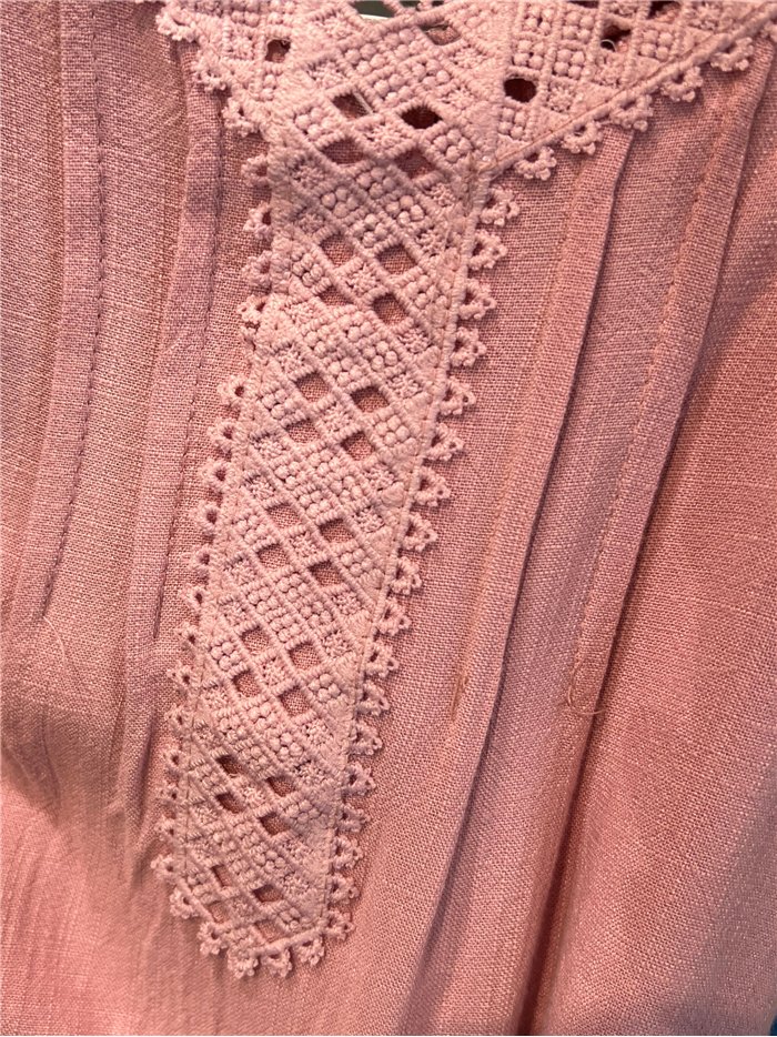 Camisole-Top aus Spitze in Leinenoptik