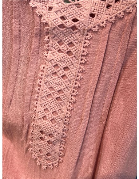 Camisole-Top aus Spitze in Leinenoptik