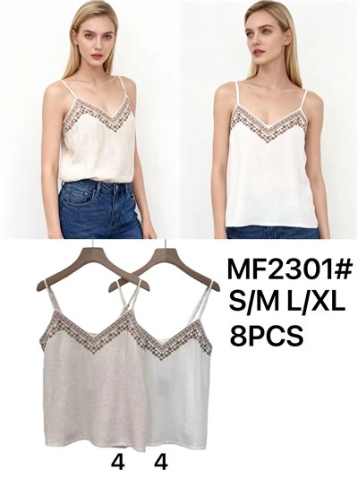 Haut en dentelle brodée style bohème 2