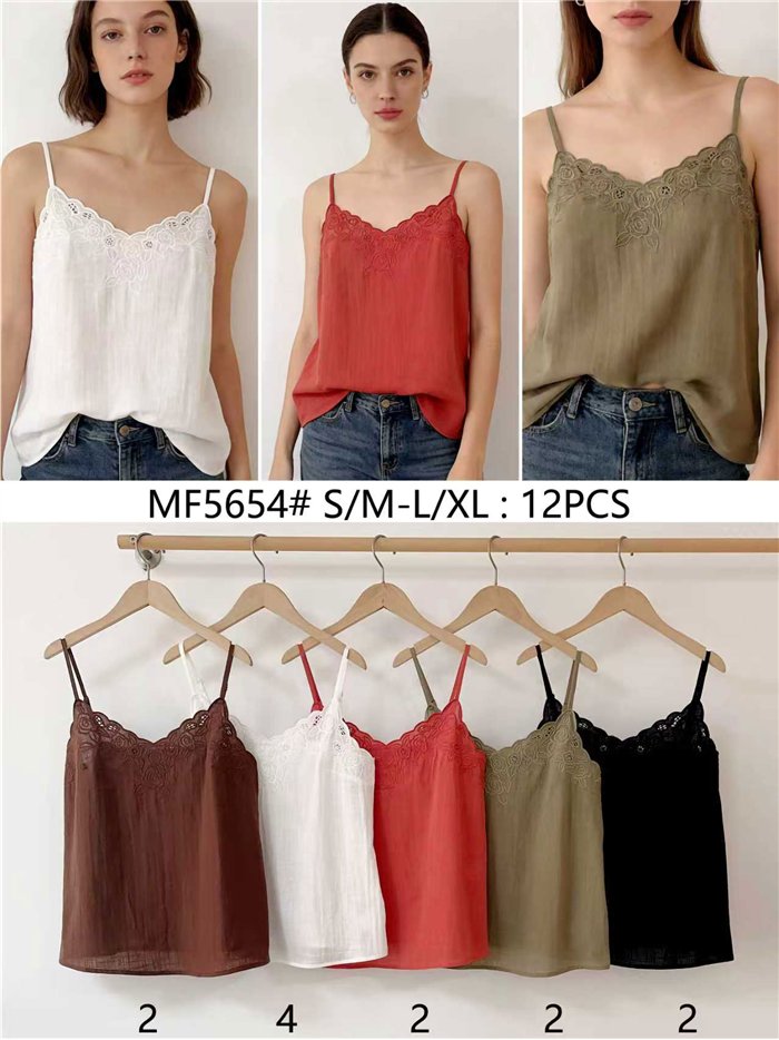 Top lencero bordado floral