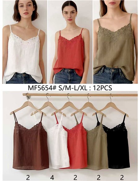 Top lencero bordado floral