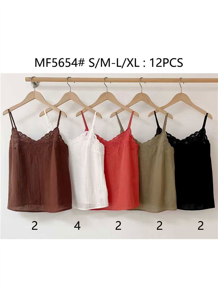 Top lencero bordado floral