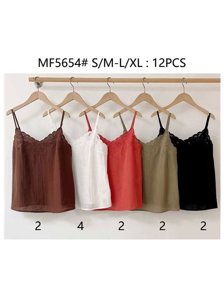 Top lencero bordado floral