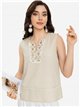 Blusa sin mangas bordada con lentejuelas