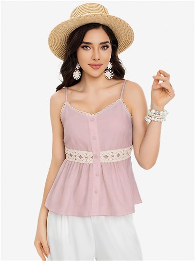 Gehäkeltes Peplum-Top mit Taillenband