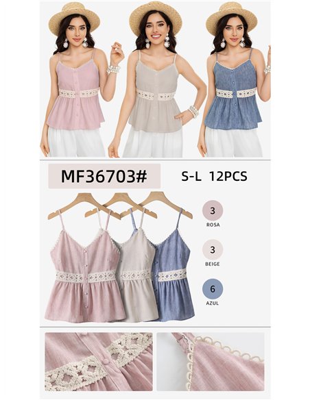 Top peplum com alça de crochê na cintura