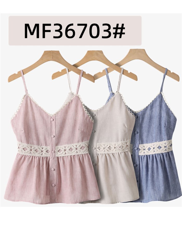 Top peplum com alça de crochê na cintura