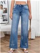 Jeans mit geradem Bein und Blumenstickerei
