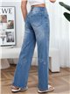 Jeans mit geradem Bein und Blumenstickerei