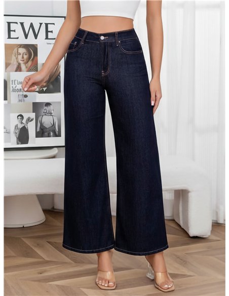 jean palazzo bleu foncé