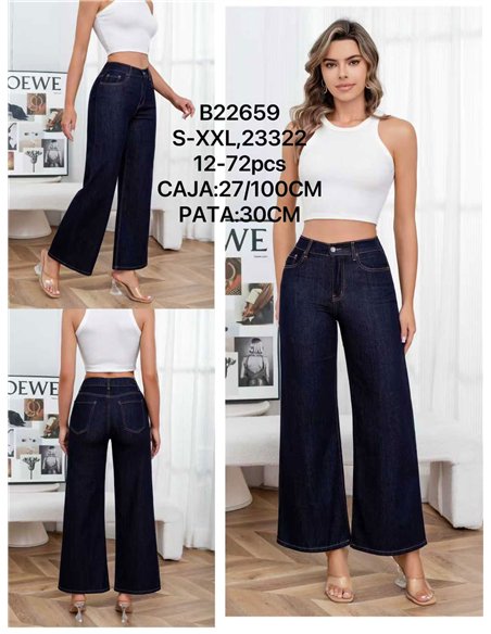 jean palazzo bleu foncé